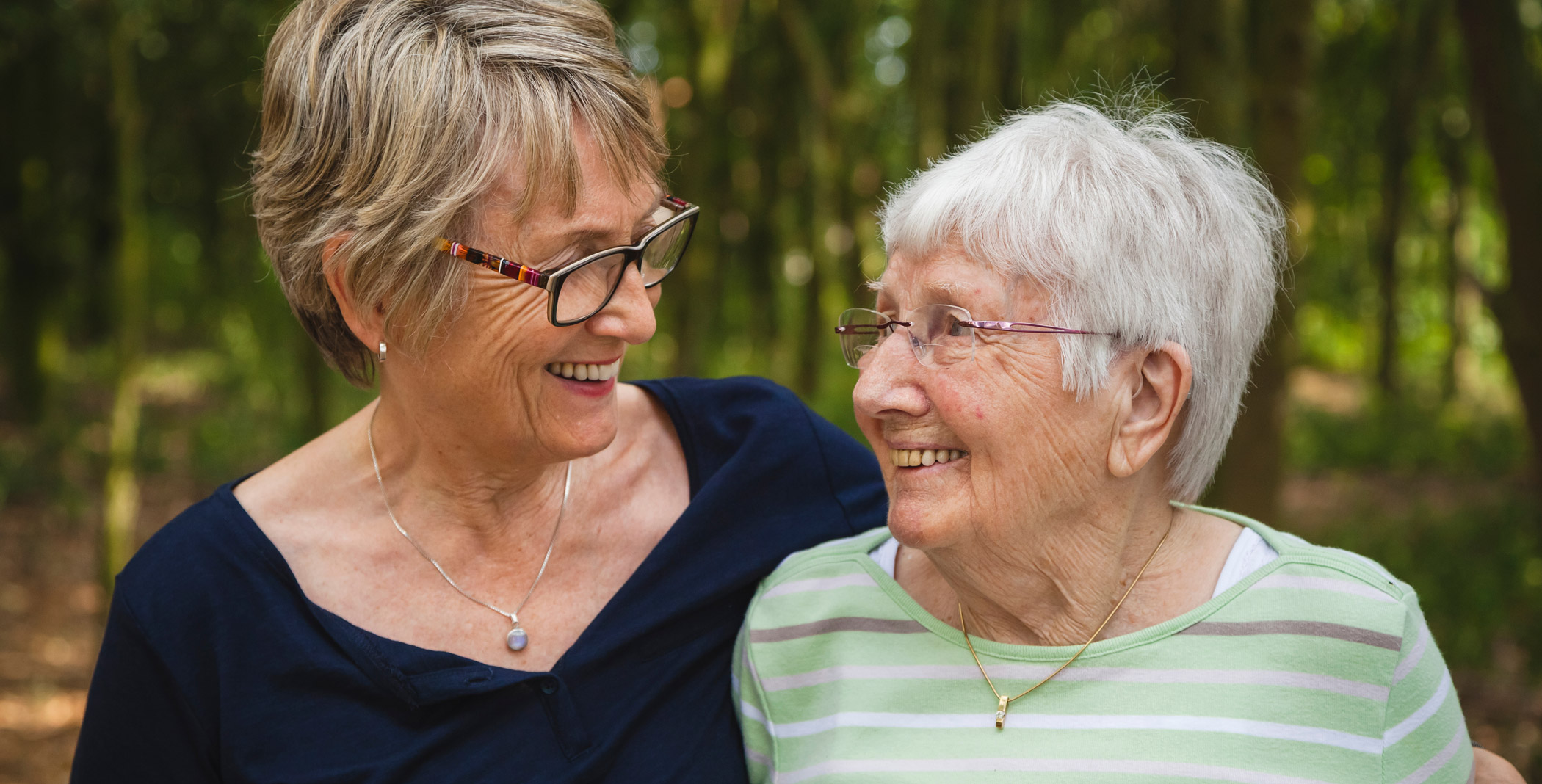 Senior lady with her aged mother